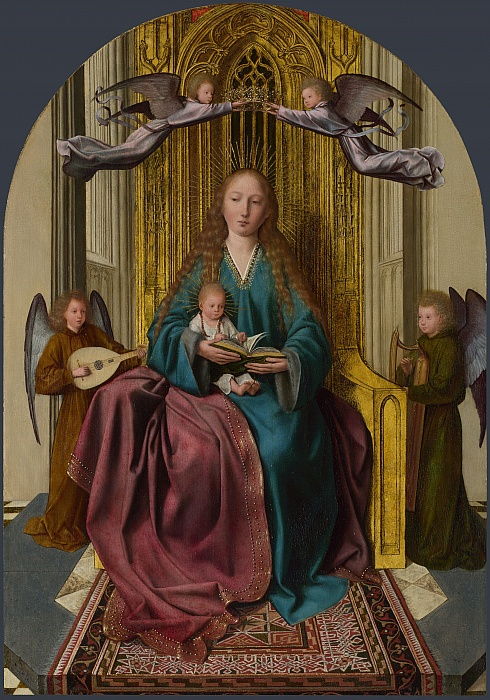La Virgen con el Niño entronizados y cuatro ángeles